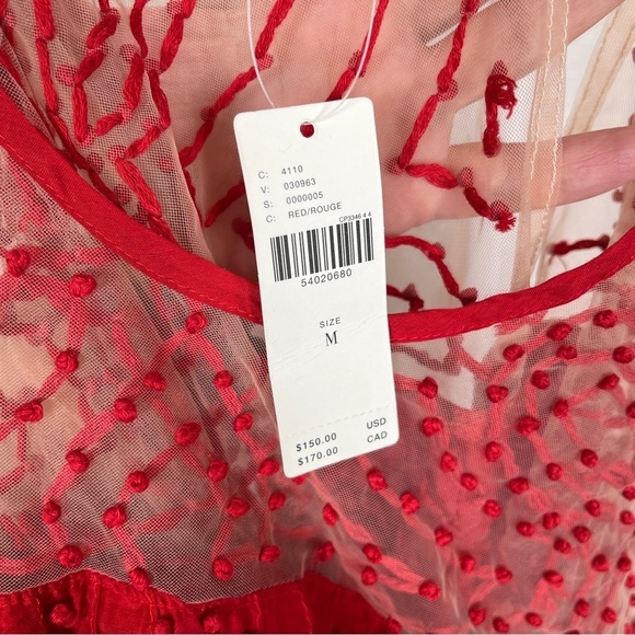 Anthropologie Leona textured red tunic blouse NWT - Picture 7 of 12